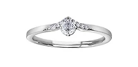 10K White Gold 0.21cttw Canadian Diamond Engagement Ring, 6.5