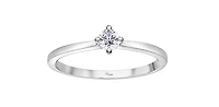 10K White Gold 0.18cttw Canadian Diamond Engagement Ring, 6.5