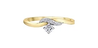 10K Yellow Gold 0.18Cttw Diamond Engagement Ring - /
