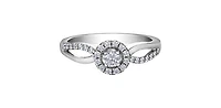 10K White Gold 0.30cttw Canadian Diamond Ring - Size 6.5
