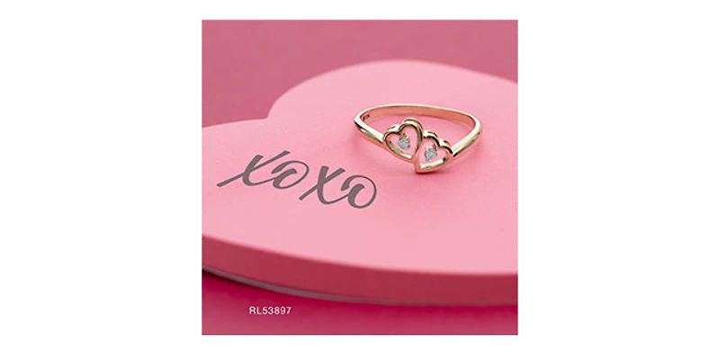 10K Yellow Gold 0.01cttw Diamond Heart Ring