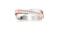 10k White & Rose Gold 0.104cttw Diamond Ring, size 6.5