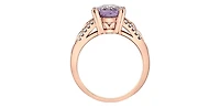 10K Rose Gold Pink Amethyst and Diamond Ring - 4.5