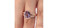 10K Rose Gold Pink Amethyst and Diamond Ring - 4.5