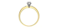 10K Yellow & White Gold 0.04cttw Diamond Engagement Ring, Size 6.5