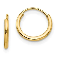 14k Polished Endless Hoop / Huggie / Sleeper 3 Pair Earring Set