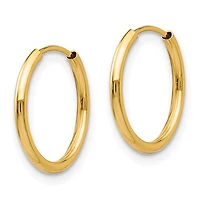 14k Polished Endless Hoop / Huggie / Sleeper 3 Pair Earring Set