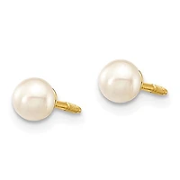 14K  4-5mm White Freshwater Cultured Pearl Bracelet and Earring Set