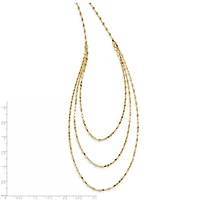 14K Triple Layer Polished Fancy Necklace - 19.5 Inches