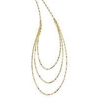 14K Triple Layer Polished Fancy Necklace - 19.5 Inches