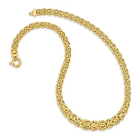 14k Fancy Graduated 7-12mm Flat Byzantine Necklace