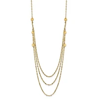 14K Triple Layer Polished Circles Fancy Necklace - 18 Inches