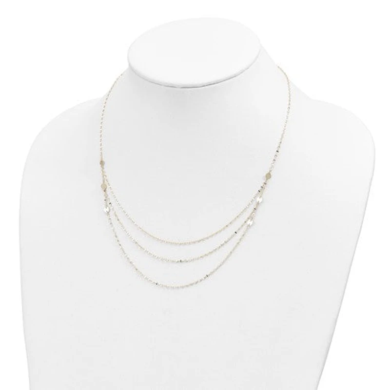 14K Triple Layer Polished Circles Fancy Necklace - 18 Inches