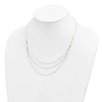 14K Triple Layer Polished Circles Fancy Necklace - 18 Inches