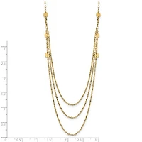 14K Triple Layer Polished Circles Fancy Necklace - 18 Inches