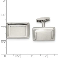 Stainless Steel Brushed and Polished Rectangle Cufflinks