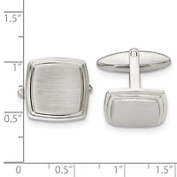 Stainless Steel Brushed and Polished Square Cufflinks