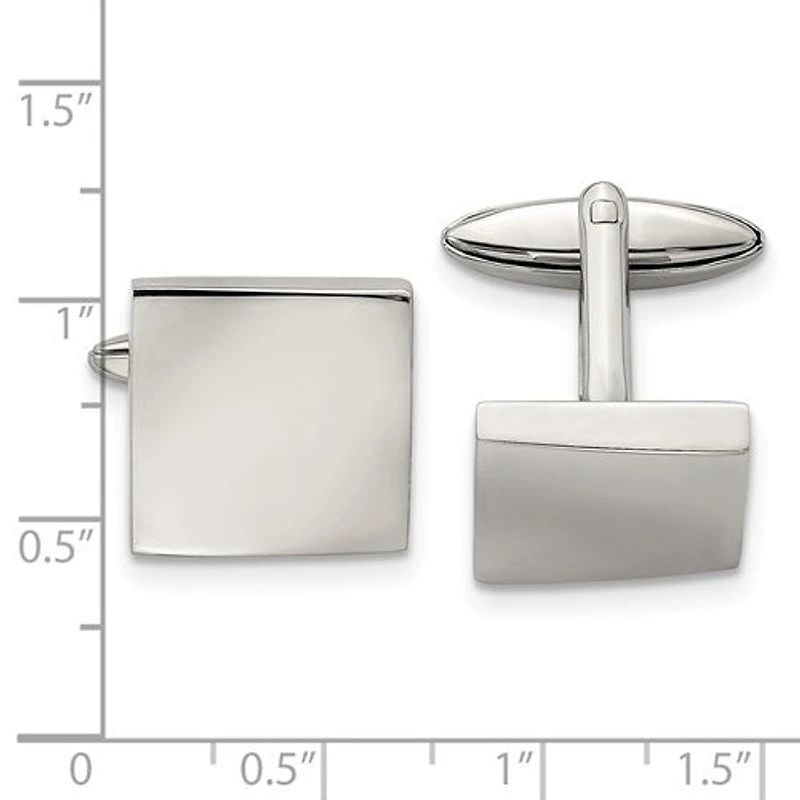 Stainless Steel Polished Square Cufflinks