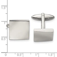 Stainless Steel Polished Square Cufflinks