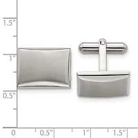 Stainless Steel Brushed and Polished Rectangle Cufflinks