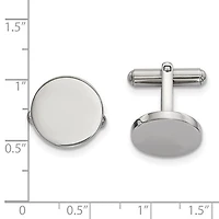 Stainless Steel Polished Circle Cufflinks