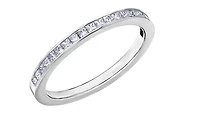 14K White Gold Princess Cut Channel Set Diamond Band - 6.5 / Carat Weight