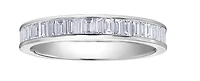 18kt & Palladium(hypoallergenic) White Gold Baguette Cut Channel Set Diamond Band - Size 6.5
