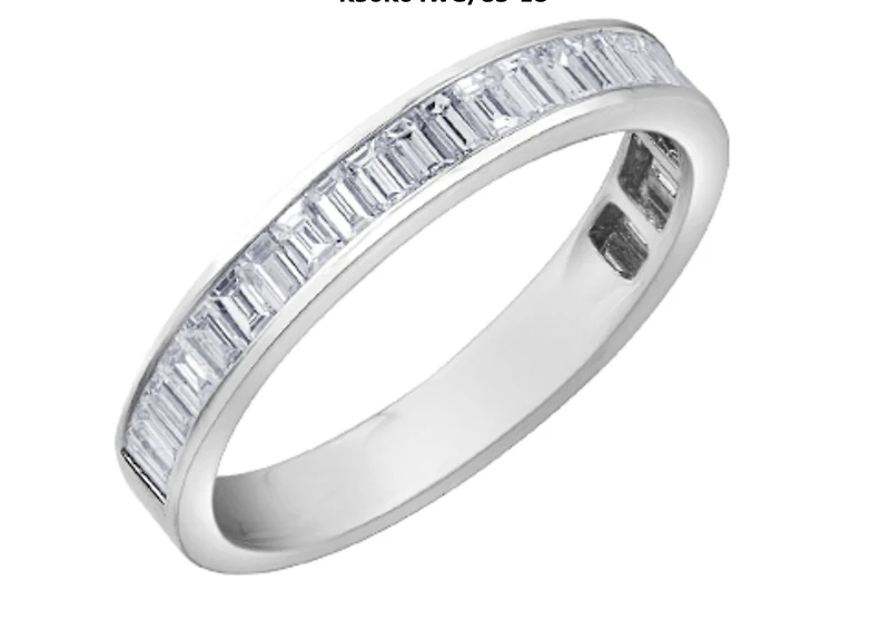 18kt & Palladium(hypoallergenic) White Gold Baguette Cut Channel Set Diamond Band - Size 6.5