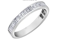18kt & Palladium(hypoallergenic) White Gold Baguette Cut Channel Set Diamond Band - Size 6.5