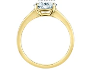 14K Lab Grown Oval Shape Four Claw Diamond Ring