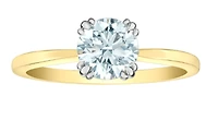 14K Lab Grown Round Brilliant Four Claw Diamond Ring