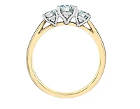 14K Lab Grown 3 Stone Round Brilliant Diamond Ring - Gold / Carat Total