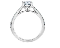 14K Lab Grown Round Brilliant Solitaire and Diamond Mount - Gold / Carat Total 5