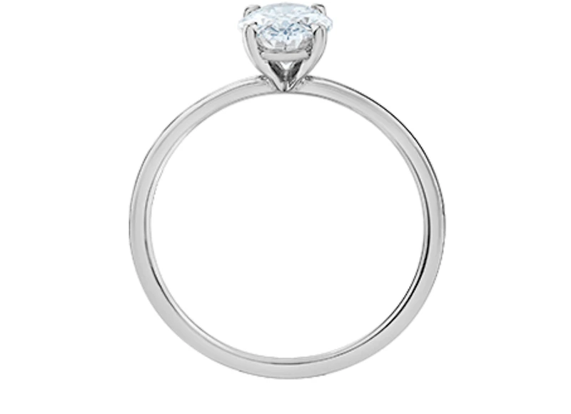 14K Lab Grown 1.00 cttw Oval Shape Four Claw Diamond Ring - Gold / 4
