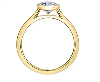 14K Lab Grown Round Brilliant Cut 1.00cttw Bezel Set Diamond Ring - Gold / 4