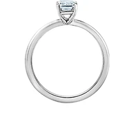 14K Lab Grown 1.00cttw Emerald Cut 4 Claw Set Diamond Ring