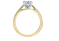 14K Lab Grown 1.00cttw Pear Shape Cut 5 Claw Set Diamond Ring - Gold / 4
