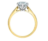 14K Lab Grown 1.50cttw Round Brilliant Cut 6 Claw Set Diamond Ring - Gold / 4