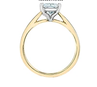 14K Lab Grown 1.00cttw Princess Cut 4 Claw Set Diamond Ring - Gold /