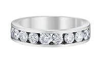 14K Lab Grown Round Brilliant Channel Set Diamond Band - Gold / Total Weight