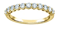 14K Lab Grown Round Brilliant Claw Set Diamond Band - Gold / Total Weight
