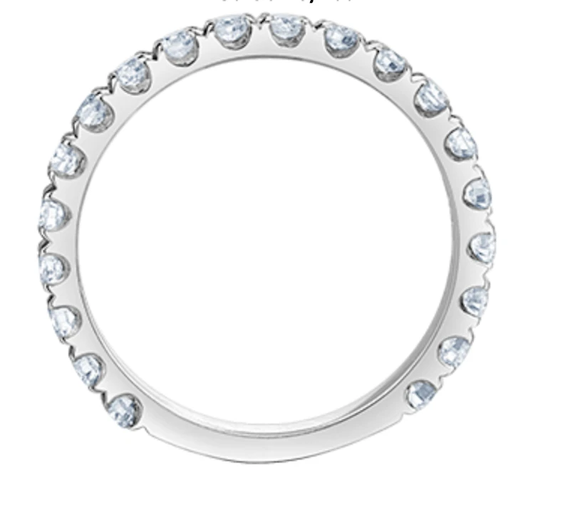 14K Lab Grown Round Brilliant Claw Set Diamond Band - Gold / Total Weight