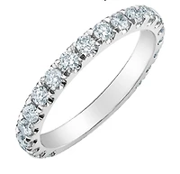 14K Lab Grown Round Brilliant Claw Set Diamond Band - Gold / Total Weight