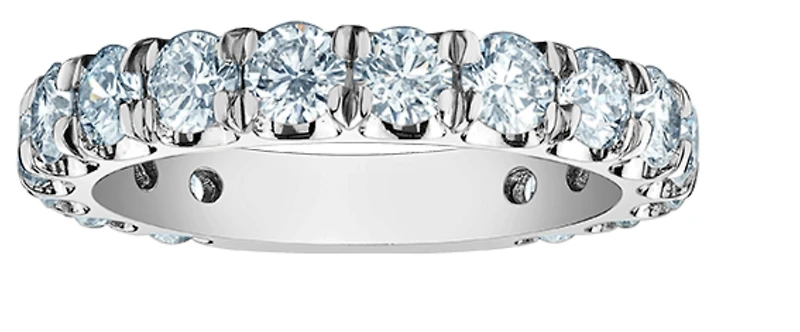 14K Lab Grown Round Brilliant Claw Set Diamond Band - Gold / Total Weight