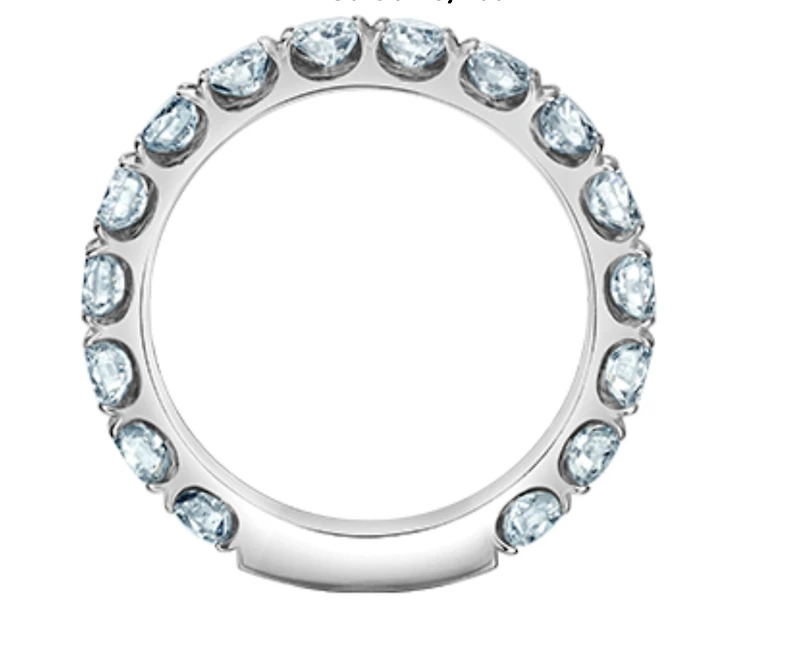 14K Lab Grown Round Brilliant Claw Set Diamond Band - Gold / Total Weight