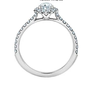 14K Lab Grown Pear Shape Halo Style Diamond Ring - Gold / Carat Total 4.5
