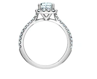 14K Lab Grown Radiant Cut Halo Style Diamond Ring - Gold / Carat Total