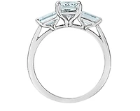 14K Lab Grown 3 Stone Emerald Cut Diamond Ring
