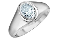 14K Lab Grown Oval Shape Bezel Set Diamond Band - Gold / 1.50 Total Weight