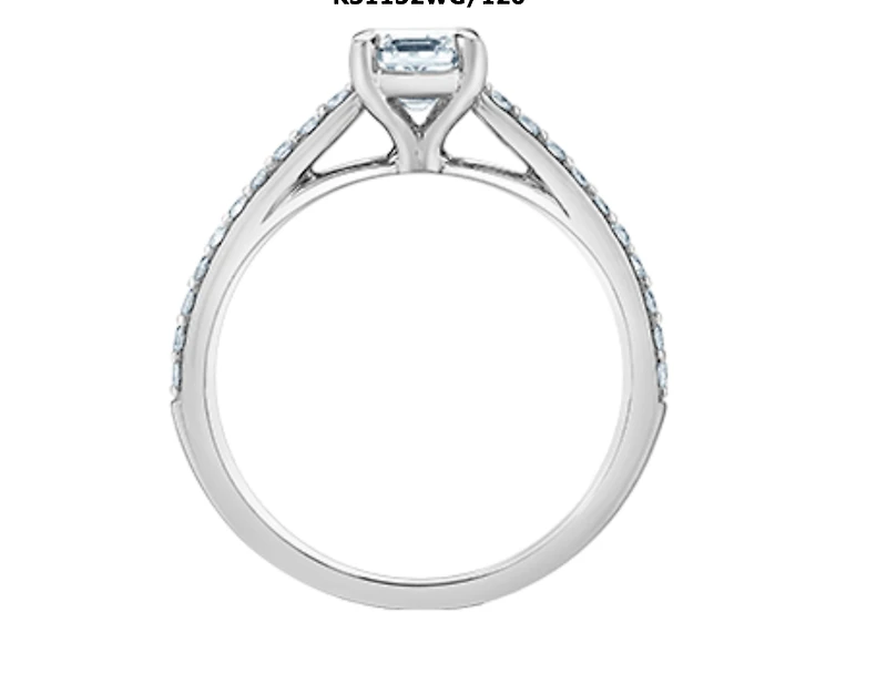 14K Lab Grown Emerald Cut Solitaire and Mount - Gold / Carat Weight